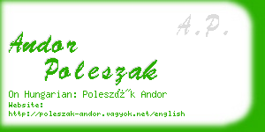 andor poleszak business card